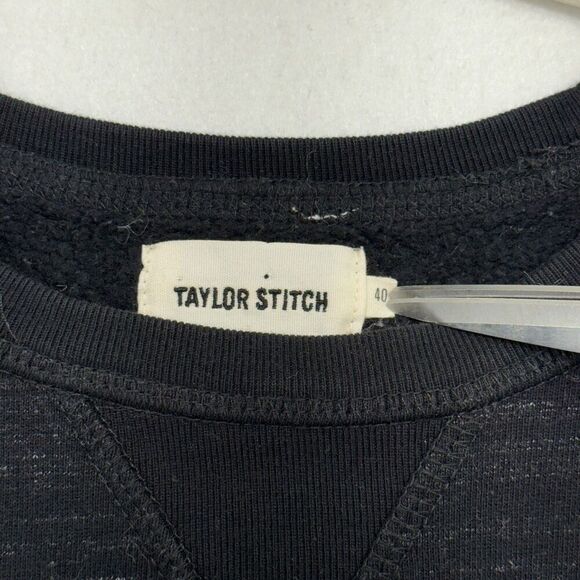 Taylor Stitch Sweater Men 40 / M Black Pocket Heavyweight Crewneck Heathered - Picture 3 of 11